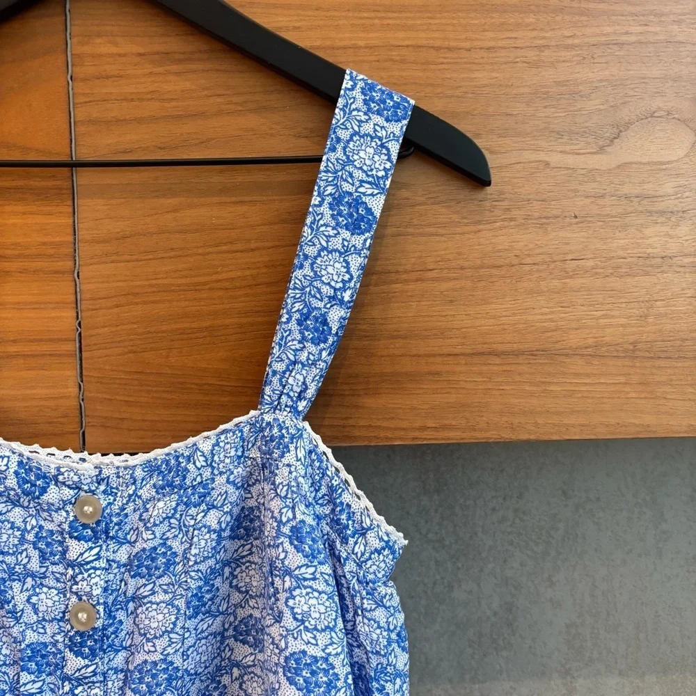 FREE PEOPLE Sweet Caroline Top Combo Blue, Size XS